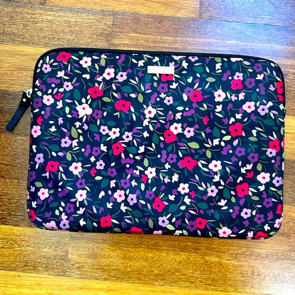 Kate Spade Floral Boho Laptop Case Gold accent